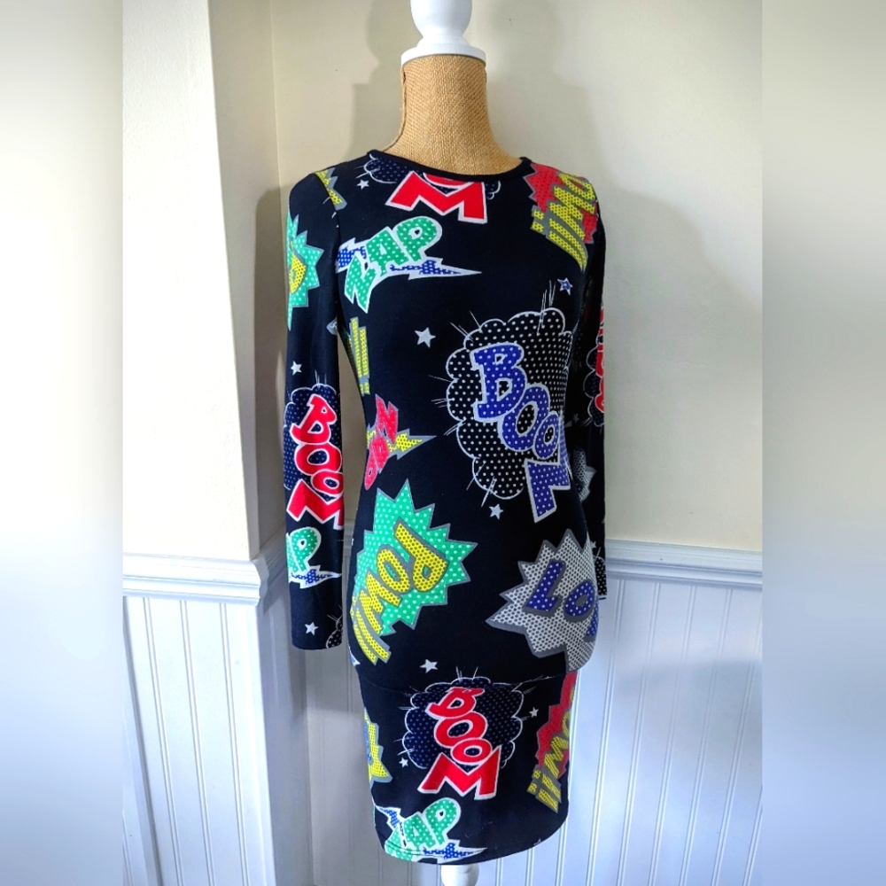 TopShop Petite Comic Pop Art Mini Dress Size 2